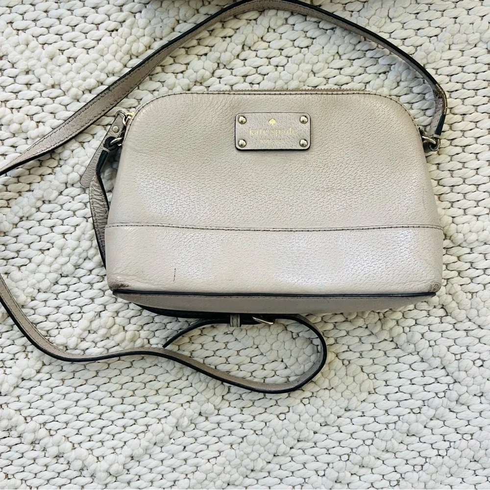 KATE SPADE Light Pink & FOSSIL Gray Crossbody Bags Leather Purses Lot of 2